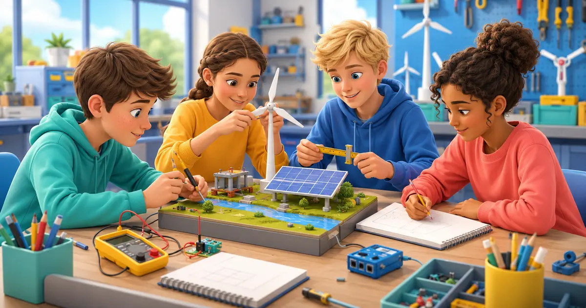 Djeca surađuju na projektu obnovljive energije
