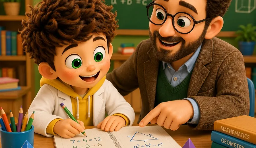 Mentor pomaže djetetu u matematici i logici